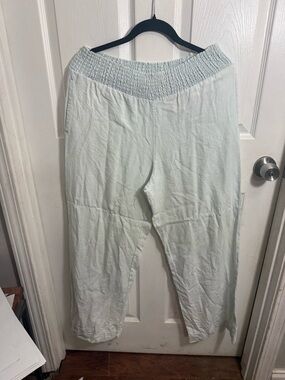 For The Republic Light Mint Smocked Waist Top